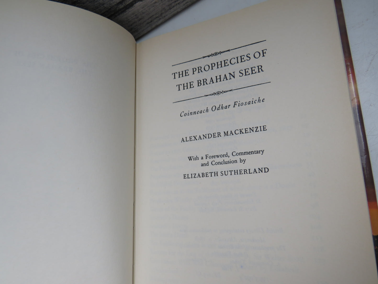 The Prophecies of The Brahan Seer Coinneach Odhar Fiosaiche By Alexander MacKenzie 1989