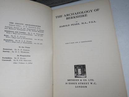 The Archaeology of Berkshire By Harold Peake 1931 1st Edition