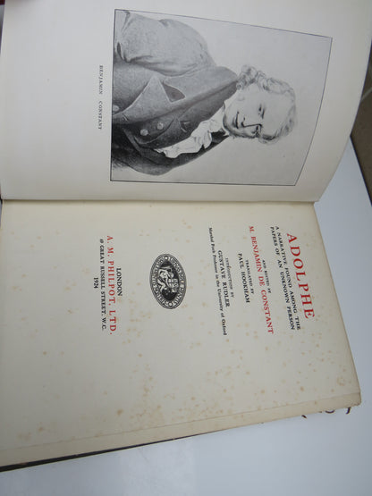 Adolphe A Narrative Found Among The Papers of an Unknown Person and Edited by M. Benjamin De Constan book image 4