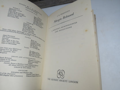 Margin Released A Writer's Reminiscences and Reflections By J.B. Priestley 1963