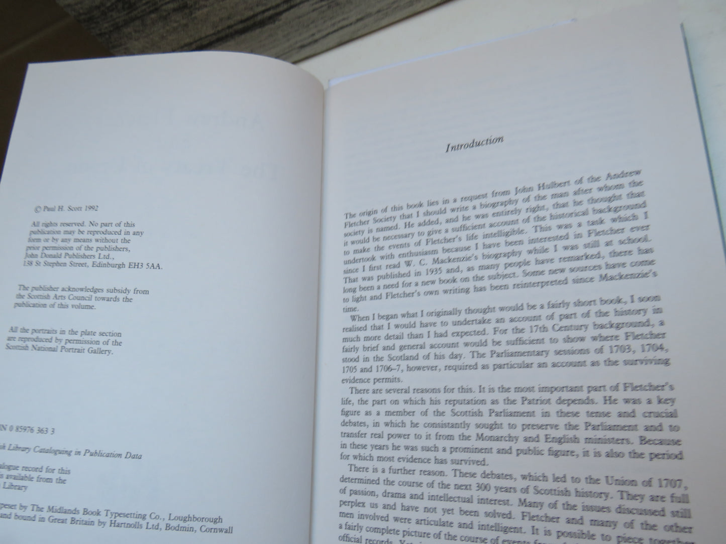 Andrew Fletcher and The Treaty of Union By Paul H. Scott 1992
