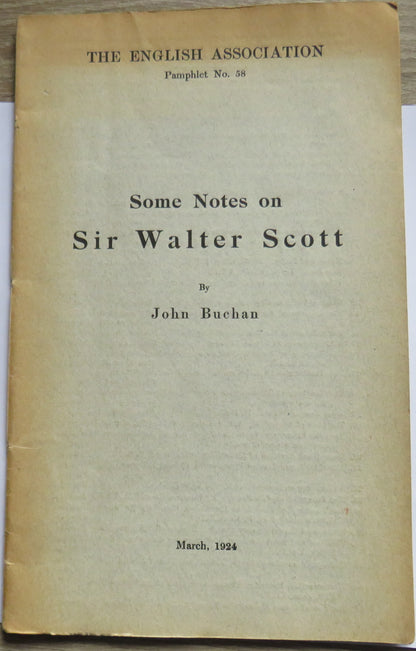Sir Walter Scott By John Buchan 1924 The English Association book front cover