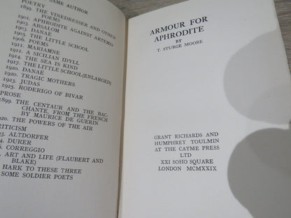Armour For Aphrodite By T.Sturge Moore 1929 book image 4