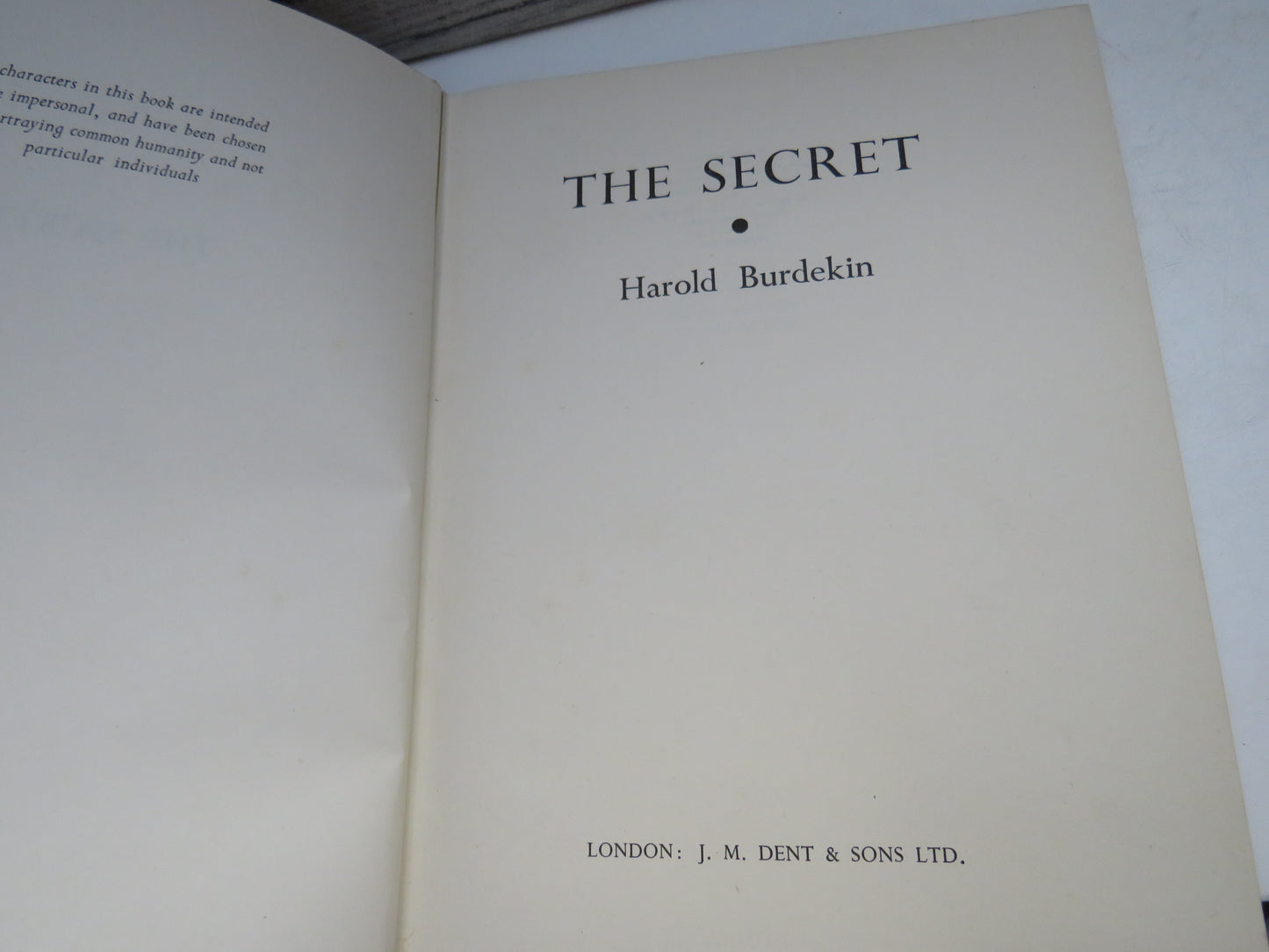 The Secret By Harold Burdekin 1944