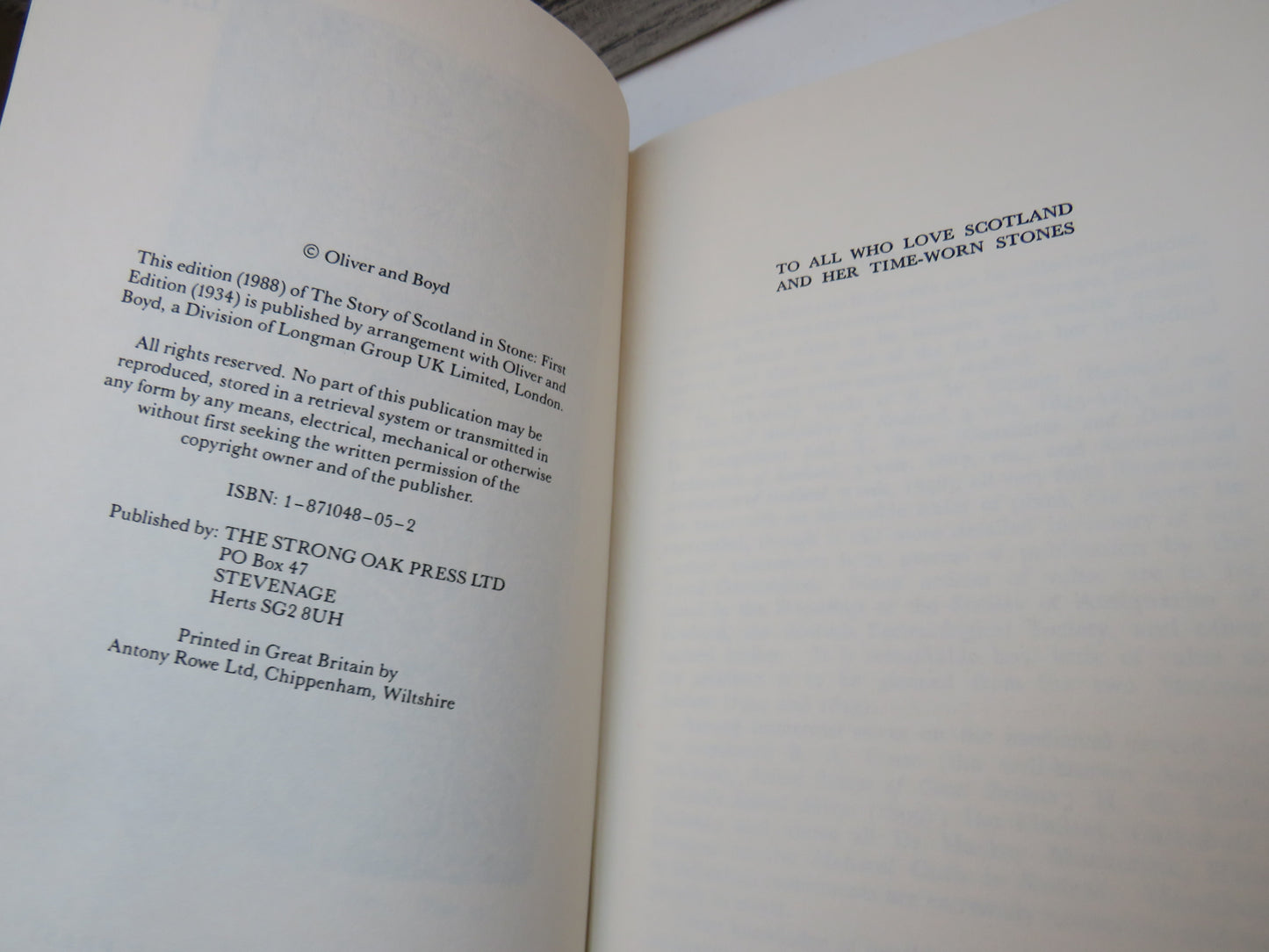The Story of Scotland In Stone By Ian C. Hannah 1988