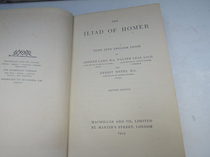 The Iliad of Homer Done Into English Prose By Andrew Lang 1923