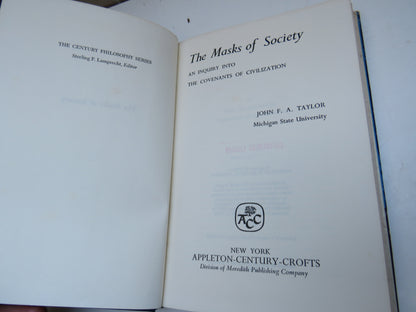 The Masks of Society An Inquiry Into The Covenants of Civilization By John F. A. Taylor 1966 book image 4