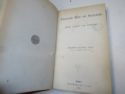 English Men of Science Their Nature and Nurture By Francis Galton 1874 book image 4