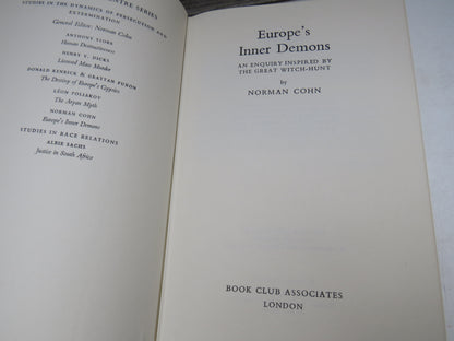 Europe's Inner Demons An Inquiry Inspired By The Great Witch Hunt By Norman Cohn 1975