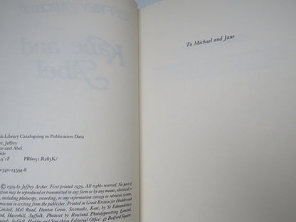 Kane and Abel By Jeffrey Archer 1979