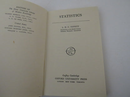 Statistics By L.H.C. Tippett 1947 book image 6
