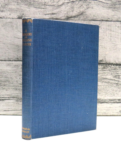 A Treasury of English Verse Selected By Adam. L. Gowans 1928