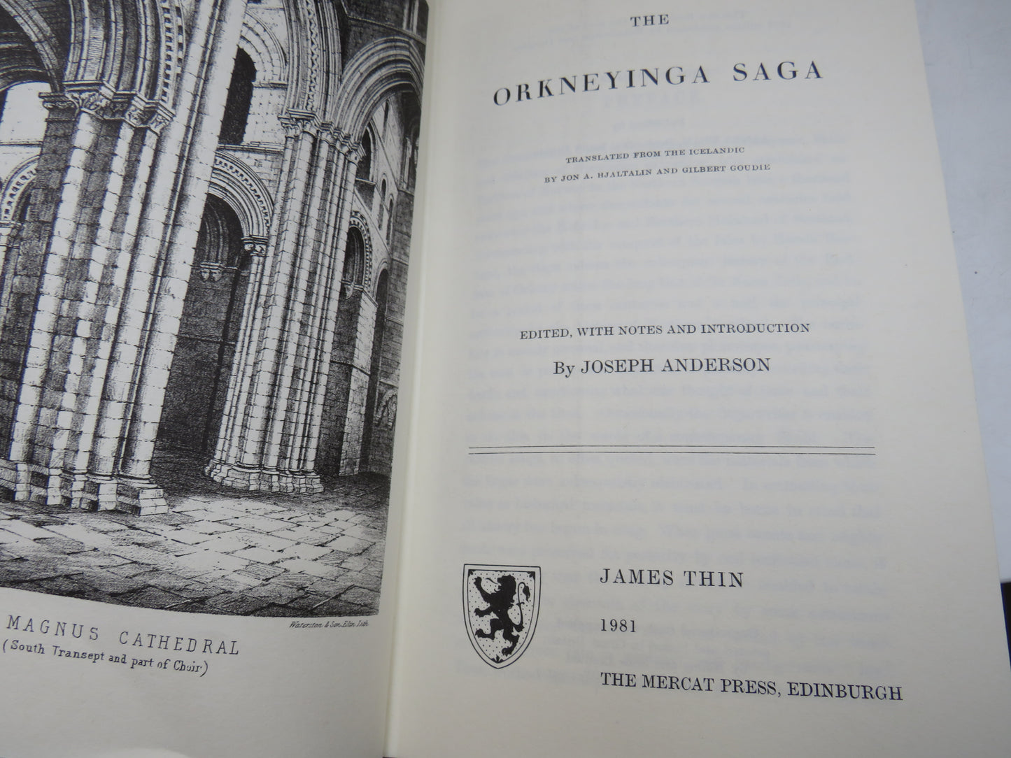 The Orkneyinga Saga Translated From The Icelandic By Jon A. Hjaltalin and Gilbert Goudie 1981