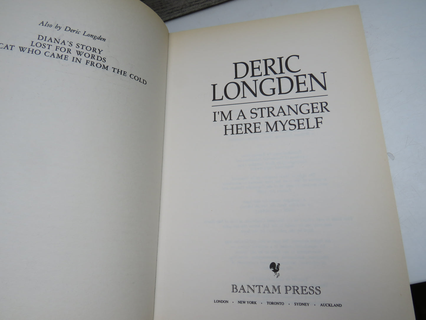 I'm A Stranger Here Myself By Deric Longden 1994