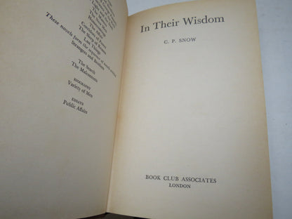 In Their Wisdom By C. P. Snow 1975