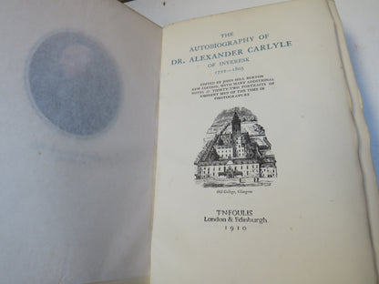 The Autobiography of Dr. Alexander Carlyle of Inveresk 1722-1805 -  1910 book image 3