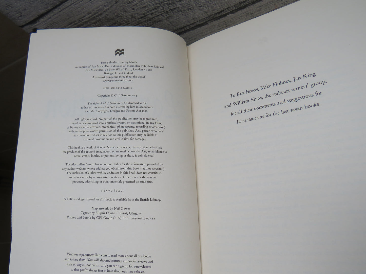 Lamentation By C.J. Sansom 2014