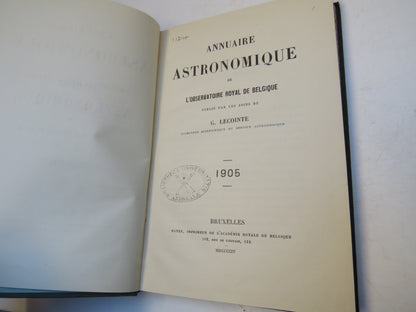 Annuaire Astronomique De L'Observatoire Royal De Belgium By G. Lecointe 1905 book image 3