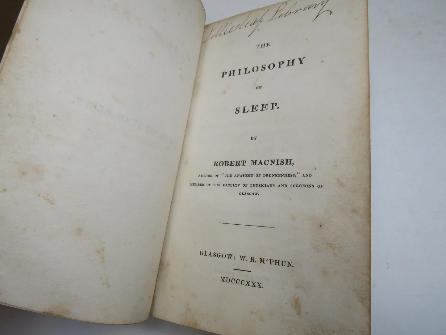 The Philosophy of Sleep By Robert Macnish 1830