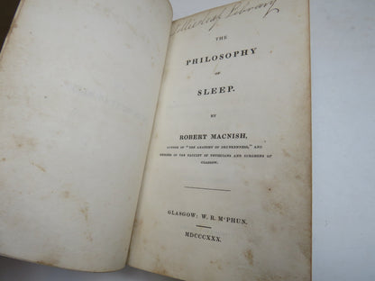The Philosophy of Sleep By Robert Macnish 1830