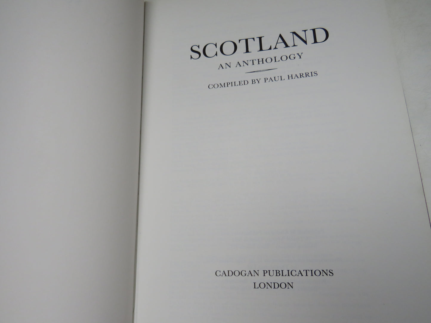 Scotland An Anthology Compiled By Paul Harris 1985
