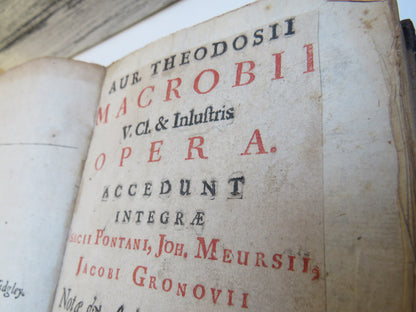 Rare Antique Book - Aur.Theodosii Macrobii V.Cl.& Inlustris Opera 1694 book image 8