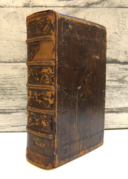 Rare 17thC Antique Book - The Holy Bible Containing The Old Testament and The New 1639 The Genealogi book front cover