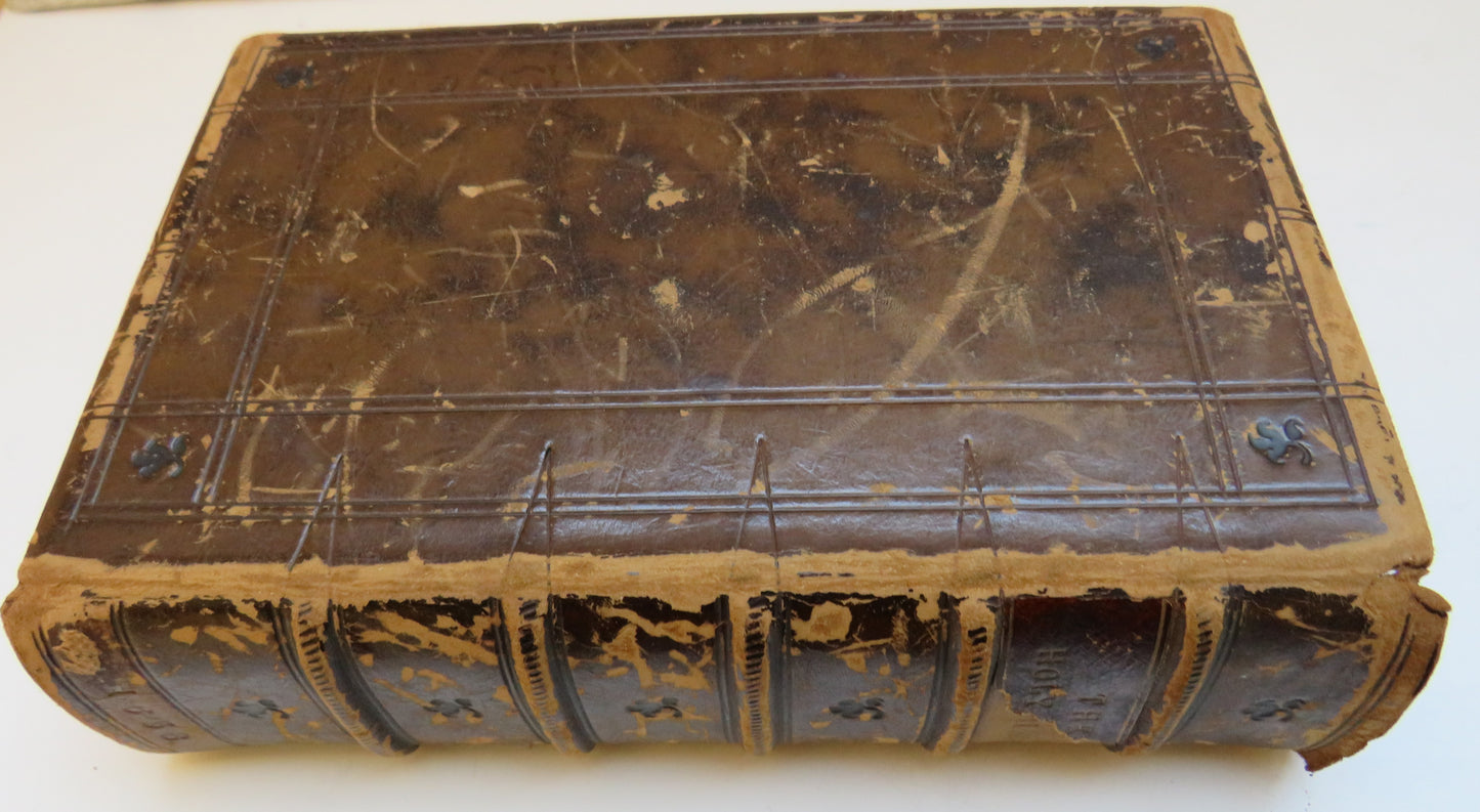 Rare 17thC Antique Book - The Holy Bible Containing The Old Testament and The New 1639 The Genealogies Recorded In The Sacred Scriptures, According To Every Family and Tribe" dated 1638
