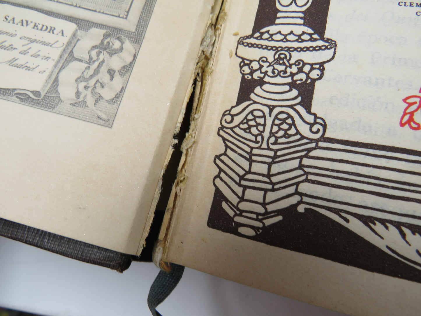 El Ingenioso Hidalgo Quijote La Mancha Compuesto Por Miguel De Cervantes Saavedra Vintage Spanish Book
