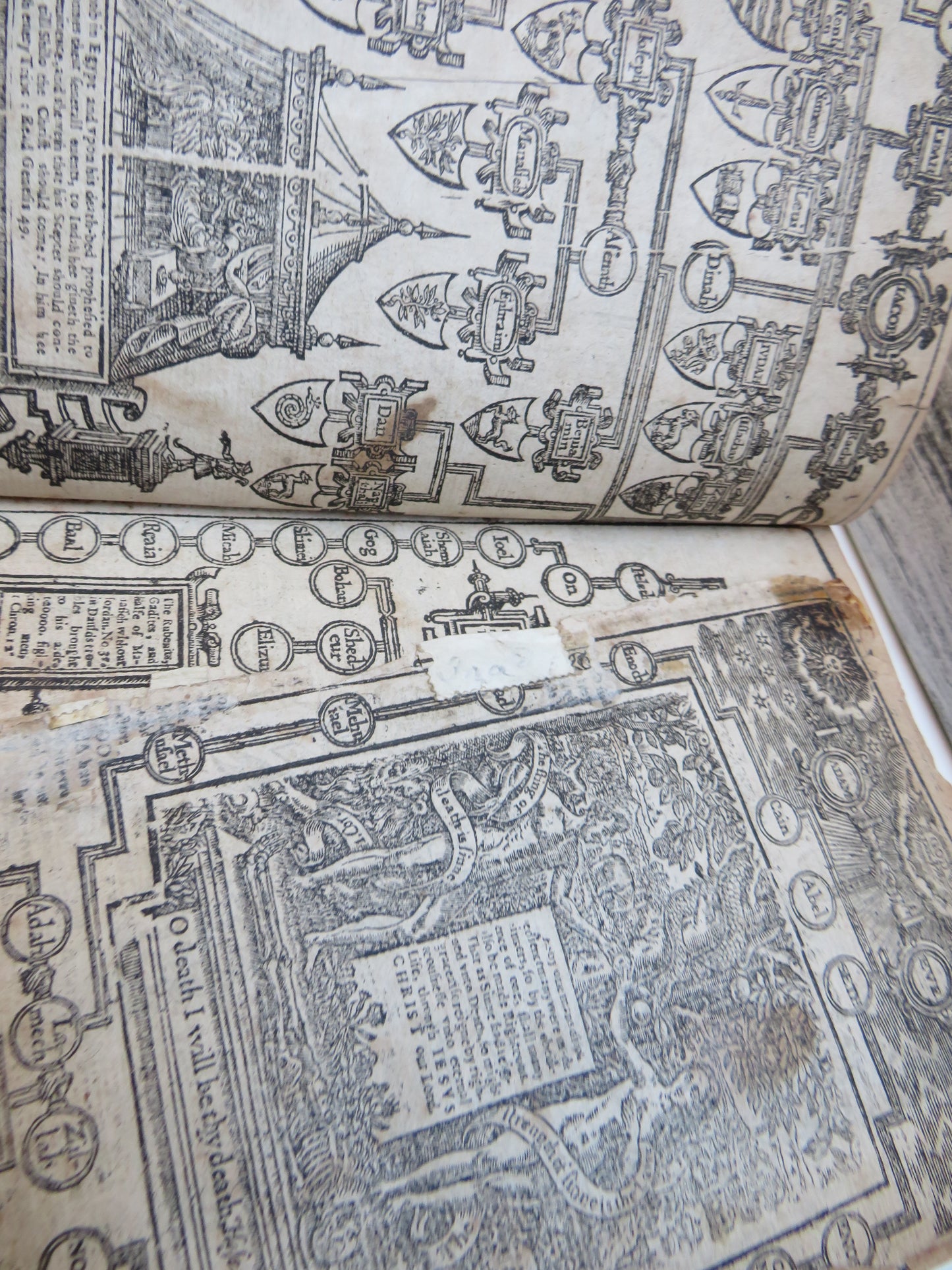 Rare 17thC Antique Book - The Holy Bible Containing The Old Testament and The New 1639 The Genealogies Recorded In The Sacred Scriptures, According To Every Family and Tribe" dated 1638