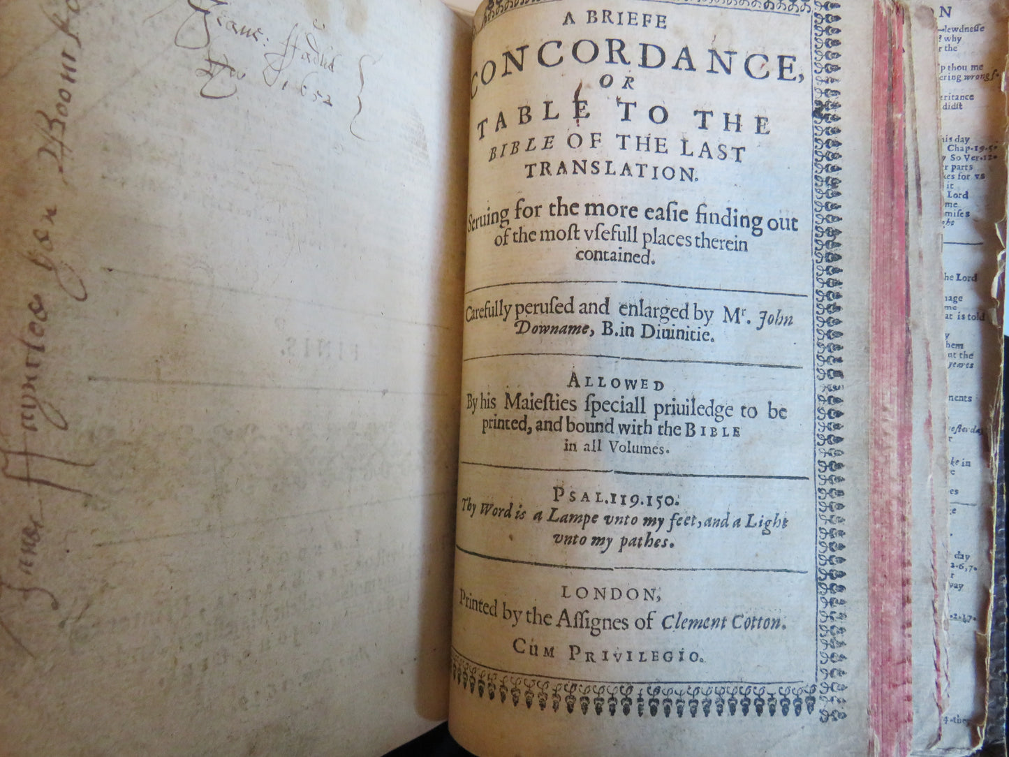 Rare 17thC Antique Book - The Holy Bible Containing The Old Testament and The New 1639 The Genealogies Recorded In The Sacred Scriptures, According To Every Family and Tribe" dated 1638