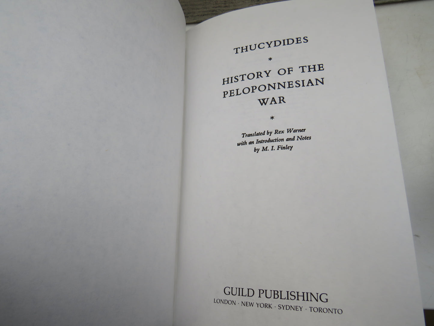 Thucydides History of the Peloponnesian War Translated By Rex Warner 1990