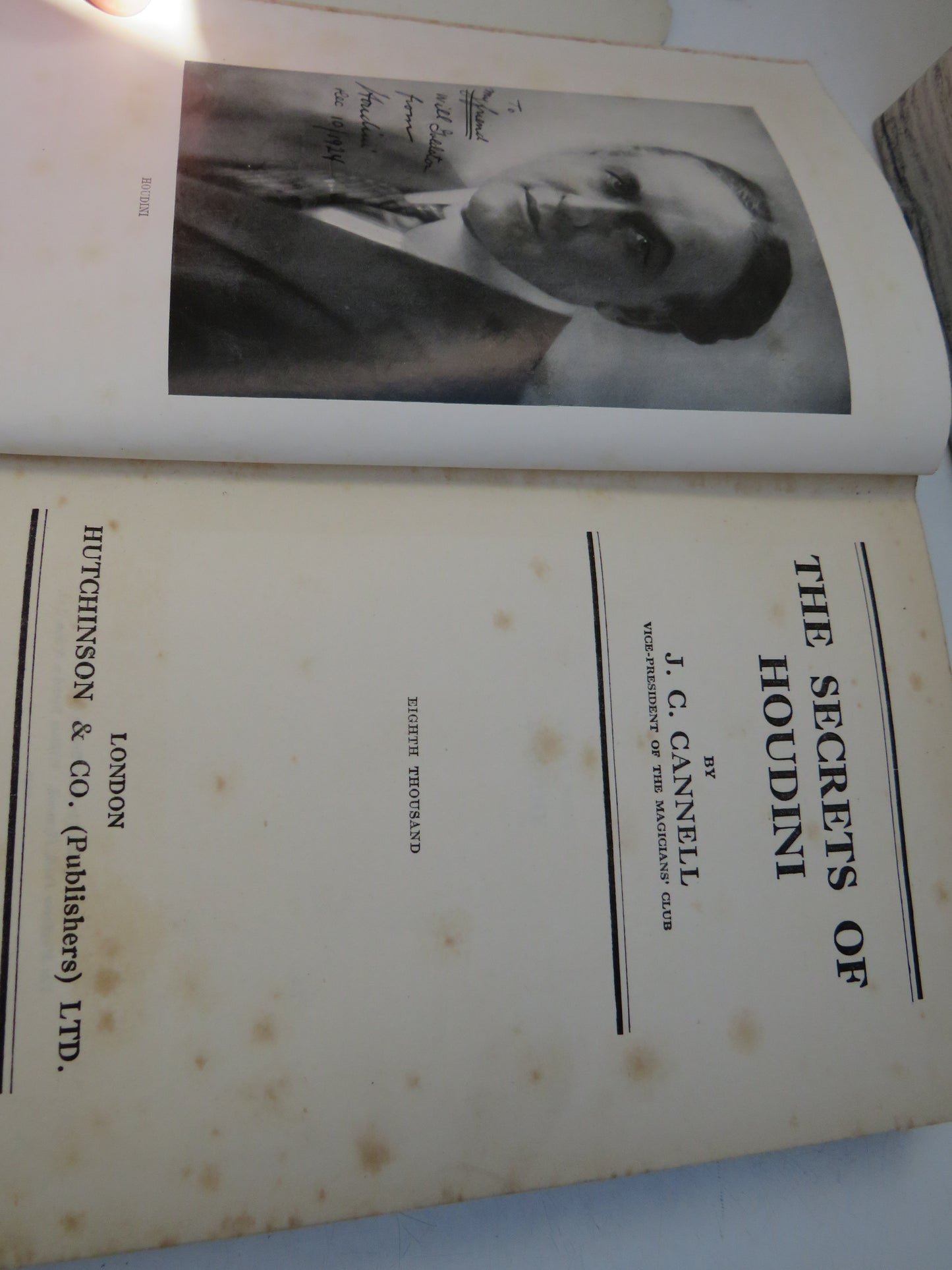 The Secrets of Houdini By J.C. Cannell 1932