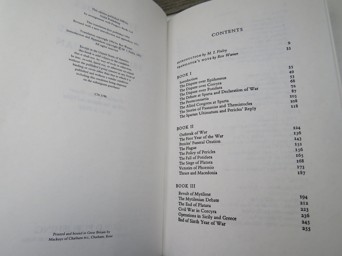 Thucydides History of the Peloponnesian War Translated By Rex Warner 1990