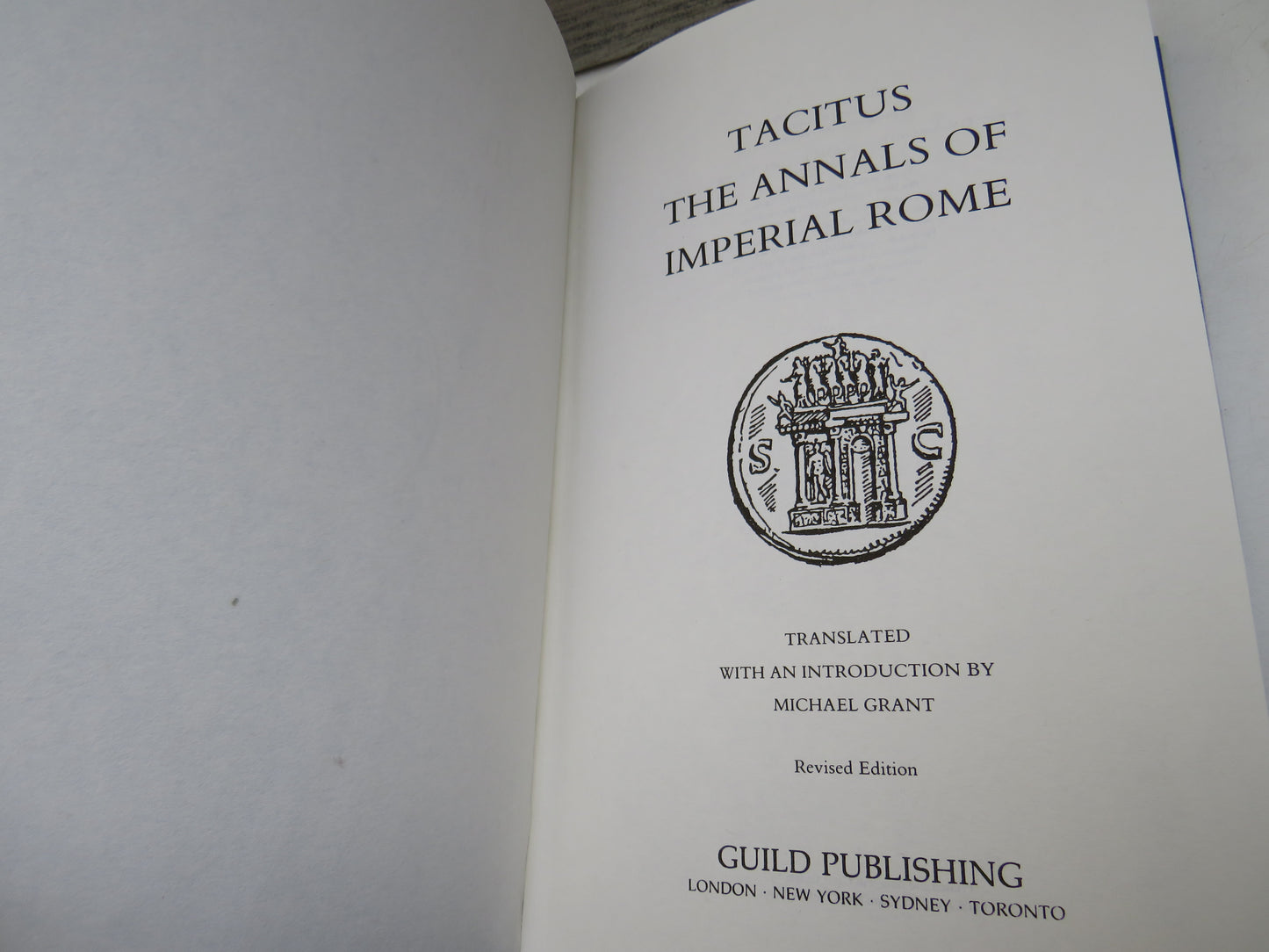 Tacitus The Annals of Imperial Rome Translated With Introduction By Michael Grant 1990