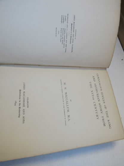 Tennyson's Idylls of the King and Arthurian Story From XVIth Century By M. W. Maccallum 1894 book image 4