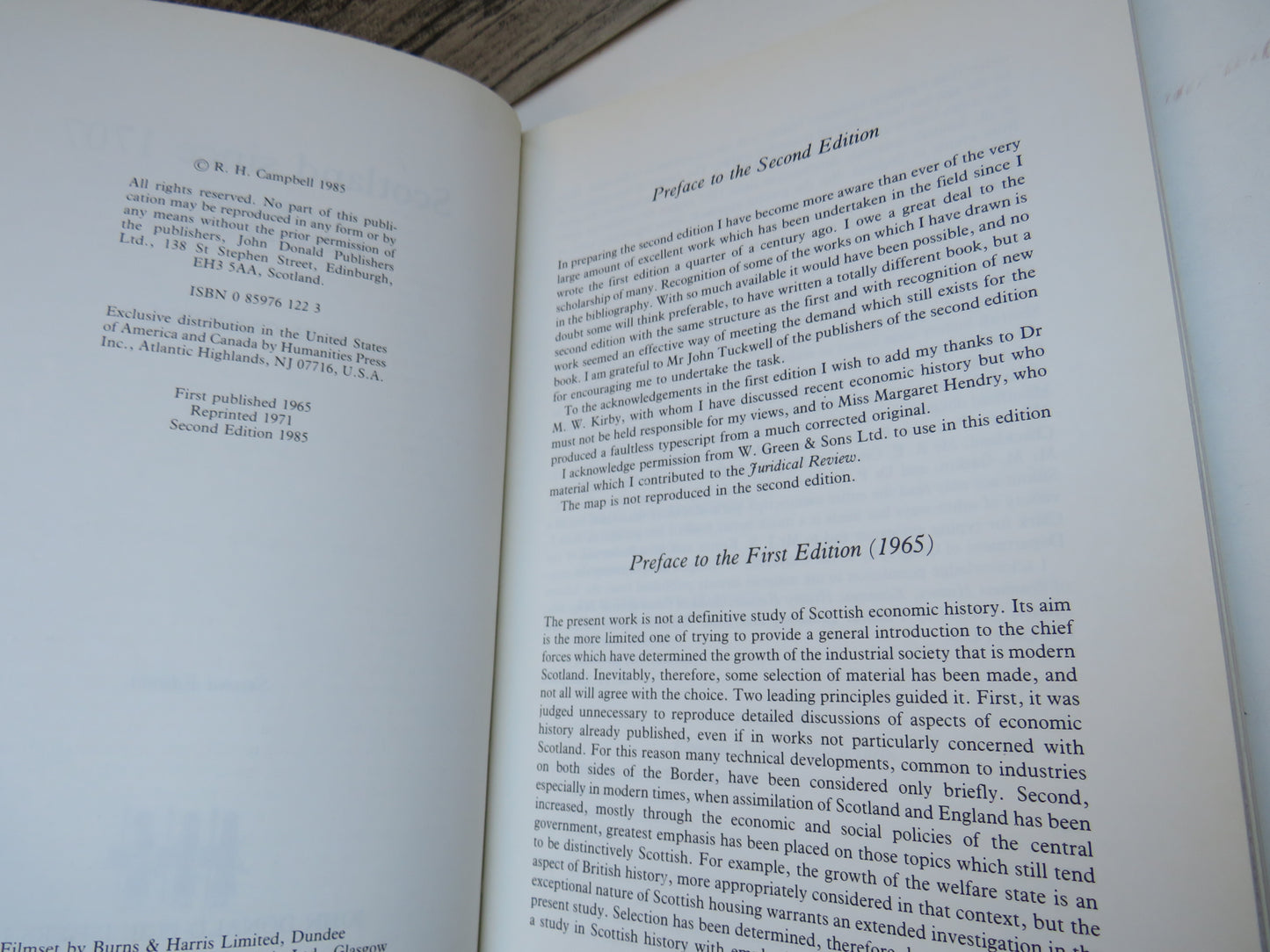 Scotland Since 1707 The Rise of An Industrial Society By R. H. Campbell 1985