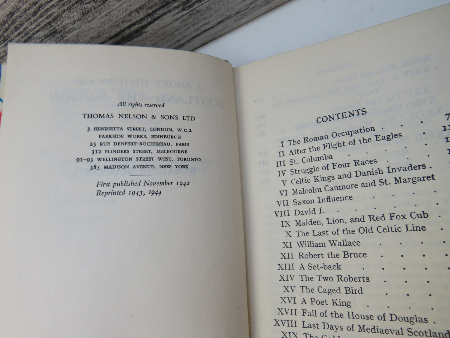 A Short History of Scotland The Nation By Rosaline Masson 1944