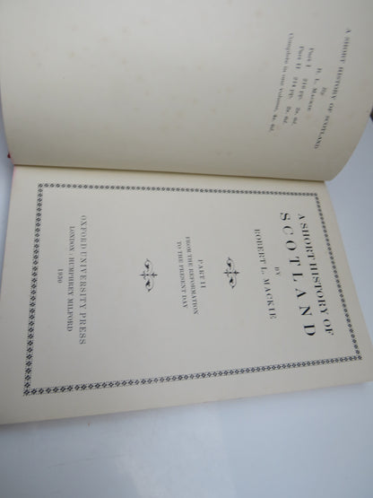 A Short History of Scotland By Robert L. Mackie Part II 1930 book image 3