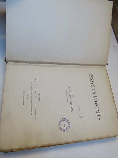 Essays On Economics By H. Stanley Jevons 1905 book image 4