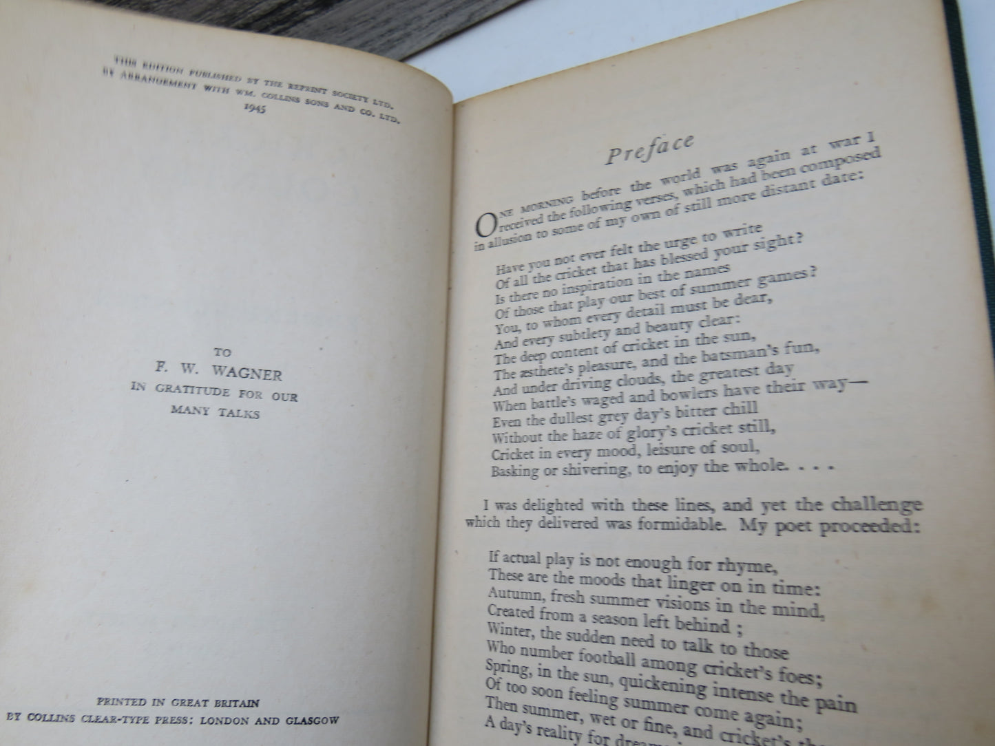Cricket Country By Edmund Blunden 1945