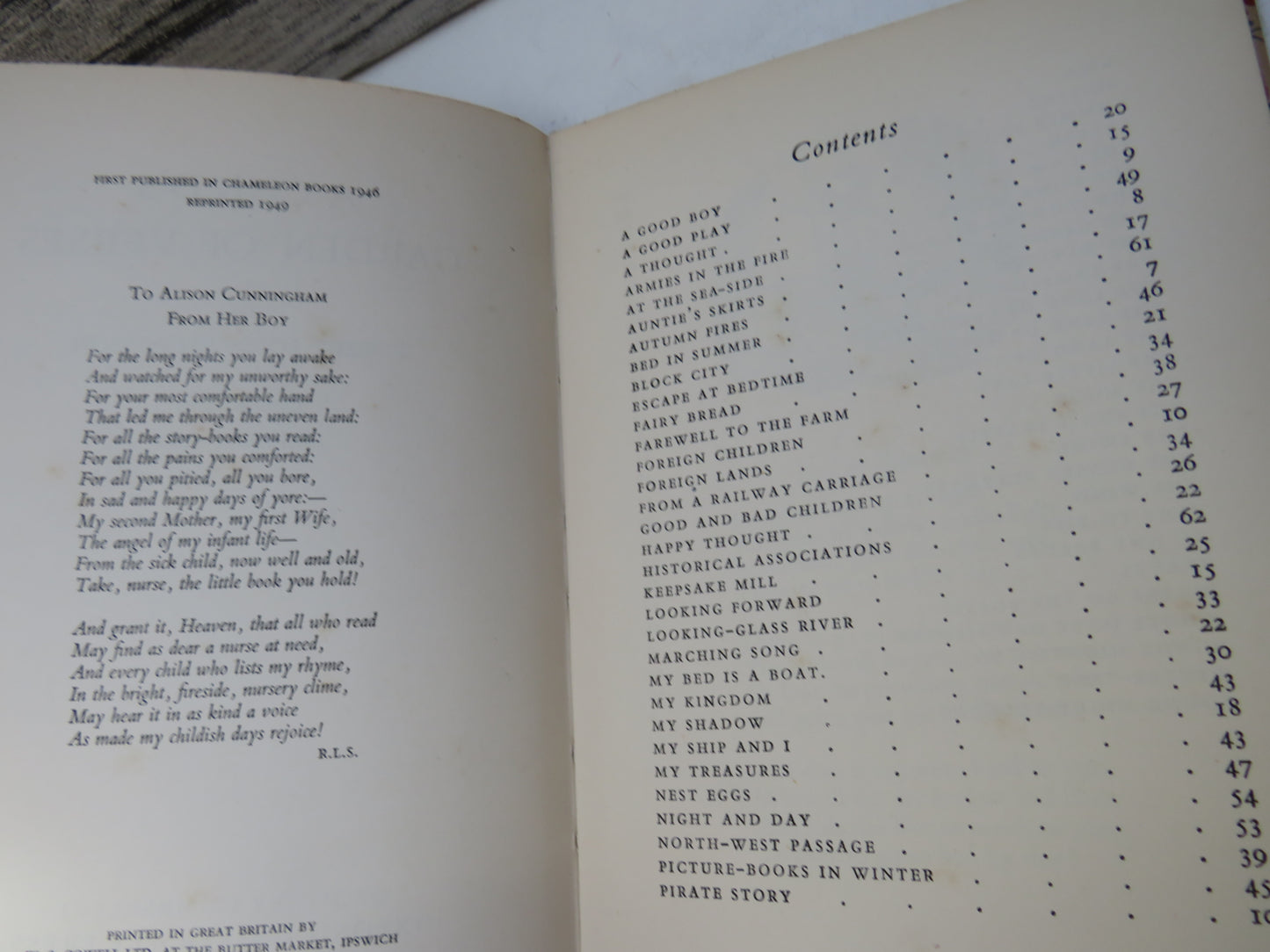 A Child's Garden of Verses By Robert Louis Stevenson 1949