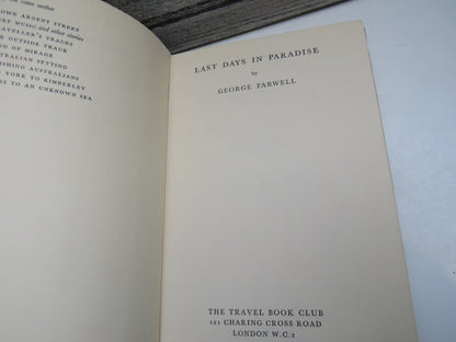 Last Days In Paradise BY George Farwell 1964 book image 3