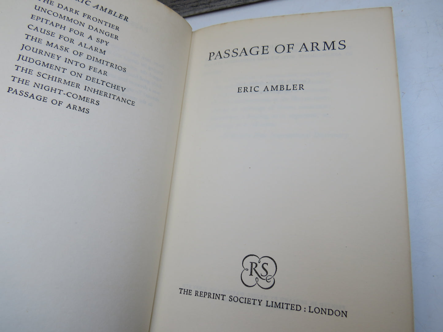Passage of Arms By Eric Ambler 1960