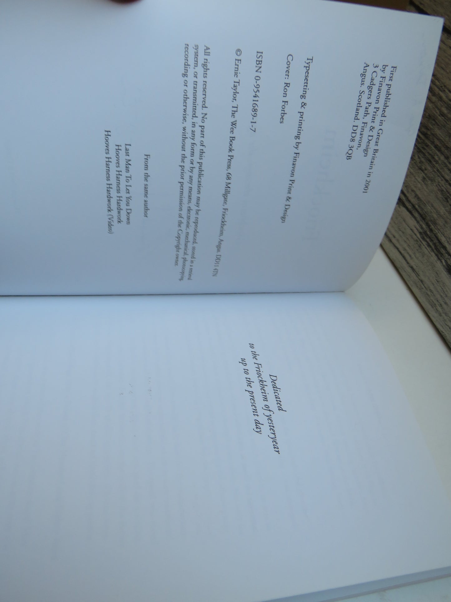 Friockheim Heather Home Friockheim Through The Ages By Ernie Taylor 2001