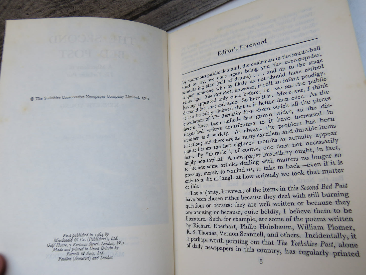 The Second Bed Post A Miscellany Of The Yorkshire Post Edited By Kenneth Young 1964
