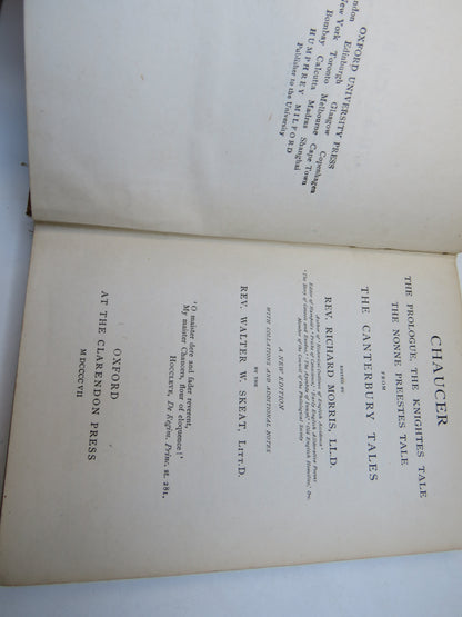 Chaucer The Prologue, The Knightes Tale The Nonne Preestes Tale From The Canterbury Tales 1907