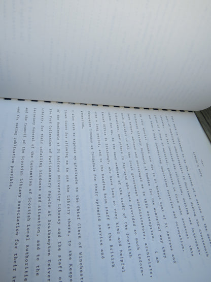The Burghs of Scotland and The Police of Towns (Scotland) Act 1850 By R M Urquhart 1989