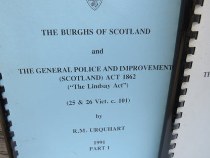 The Burghs of Scotland and the General Police and Improvement (Scotland) Act 1862 By R.M. Urquhart