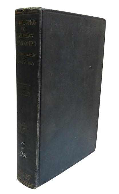Introduction To American Government By Frederic A. Ogg and P. Orman 1938 book front cover